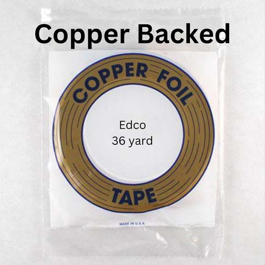Edco COPPER BACK foil tape roll size 7/32" 1/4" 5/16" 3/8" 1/2"