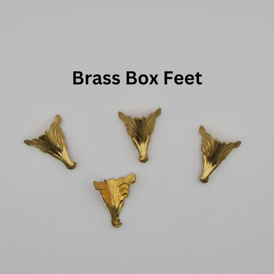 Brass jewelry box feet, 4 pack