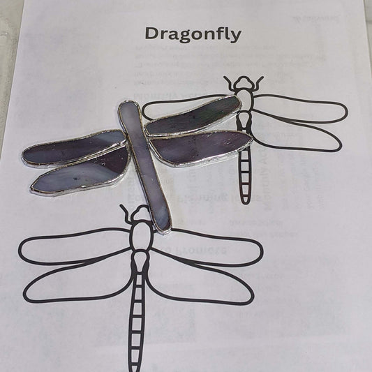 Dragonfly in 2 sizes Stained Glass PATTERN
