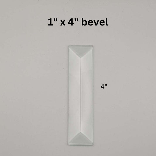 1" x 4" Rectangle Beveled Glass