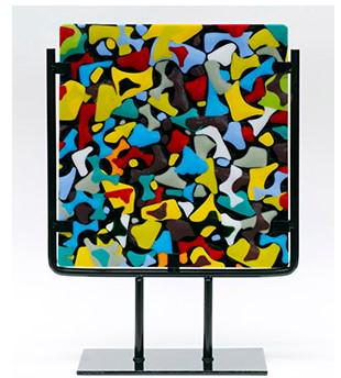 SQUARE table top Display Stand for stained glass, 8", 10" and 12" wide