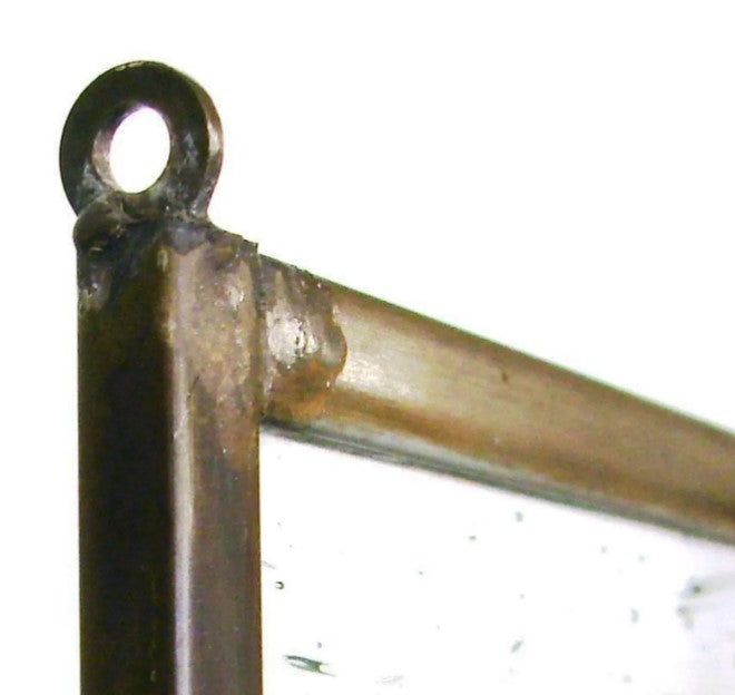 2 Handy Hanger brass hanging hardware for leaded glass panels