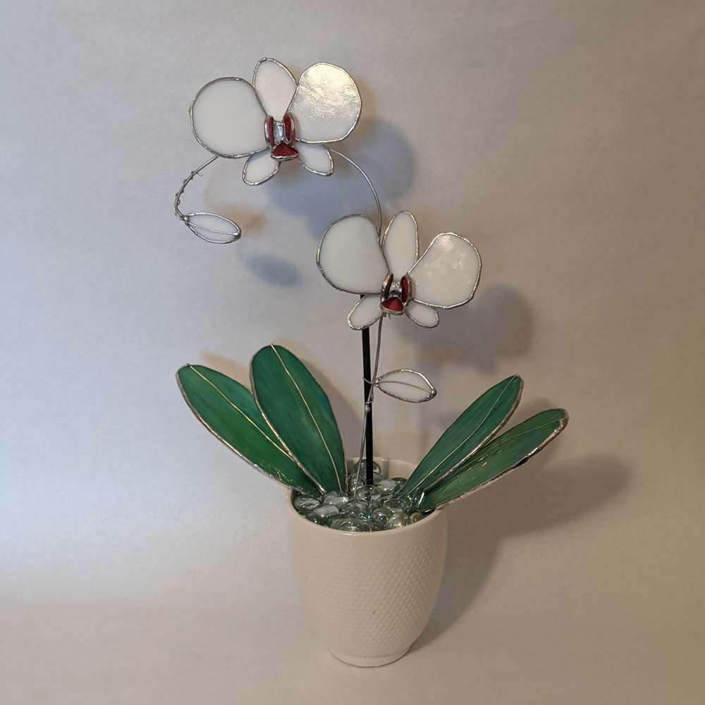 3D Orchid flower stained glass pattern and TUTORIAL