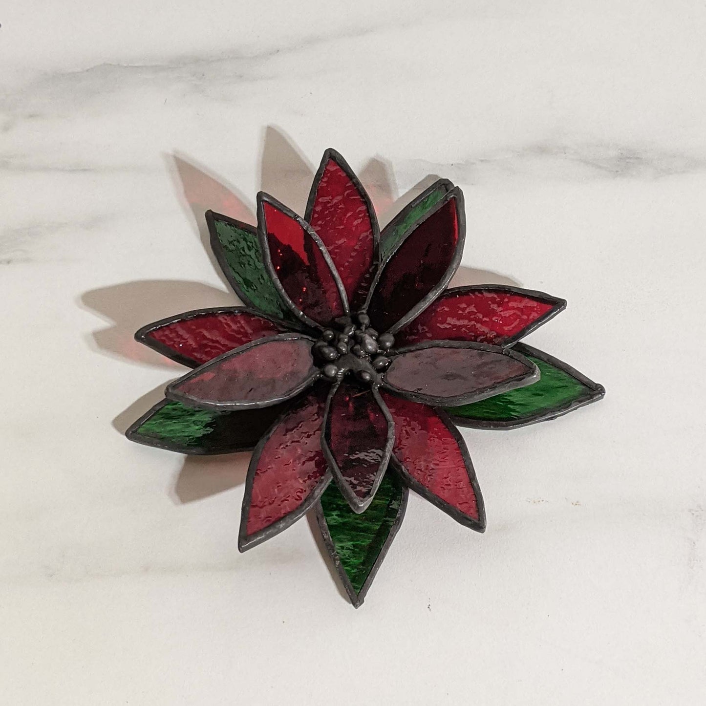 3D Poinsettia Flower stained glass pattern and TUTORIAL