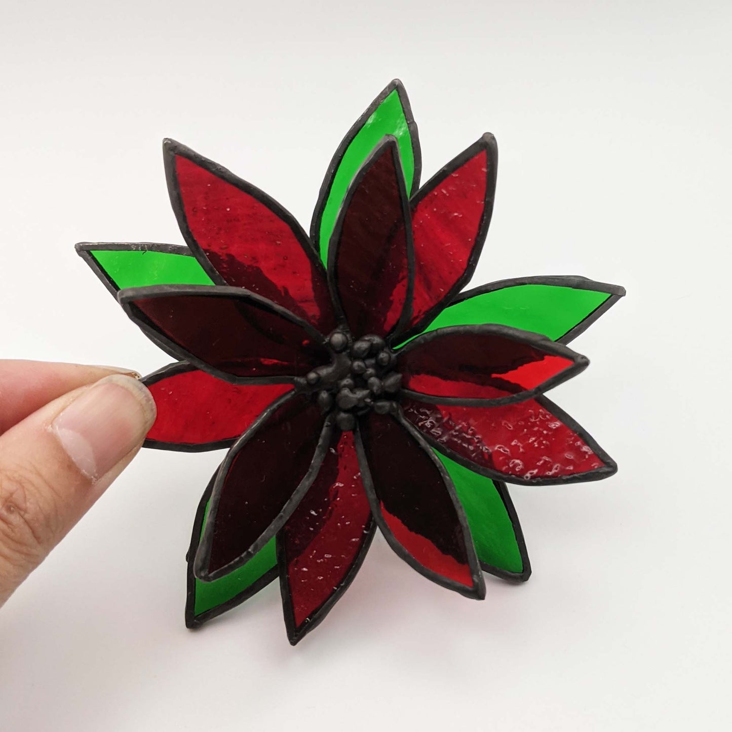 3D Poinsettia Flower stained glass pattern and TUTORIAL