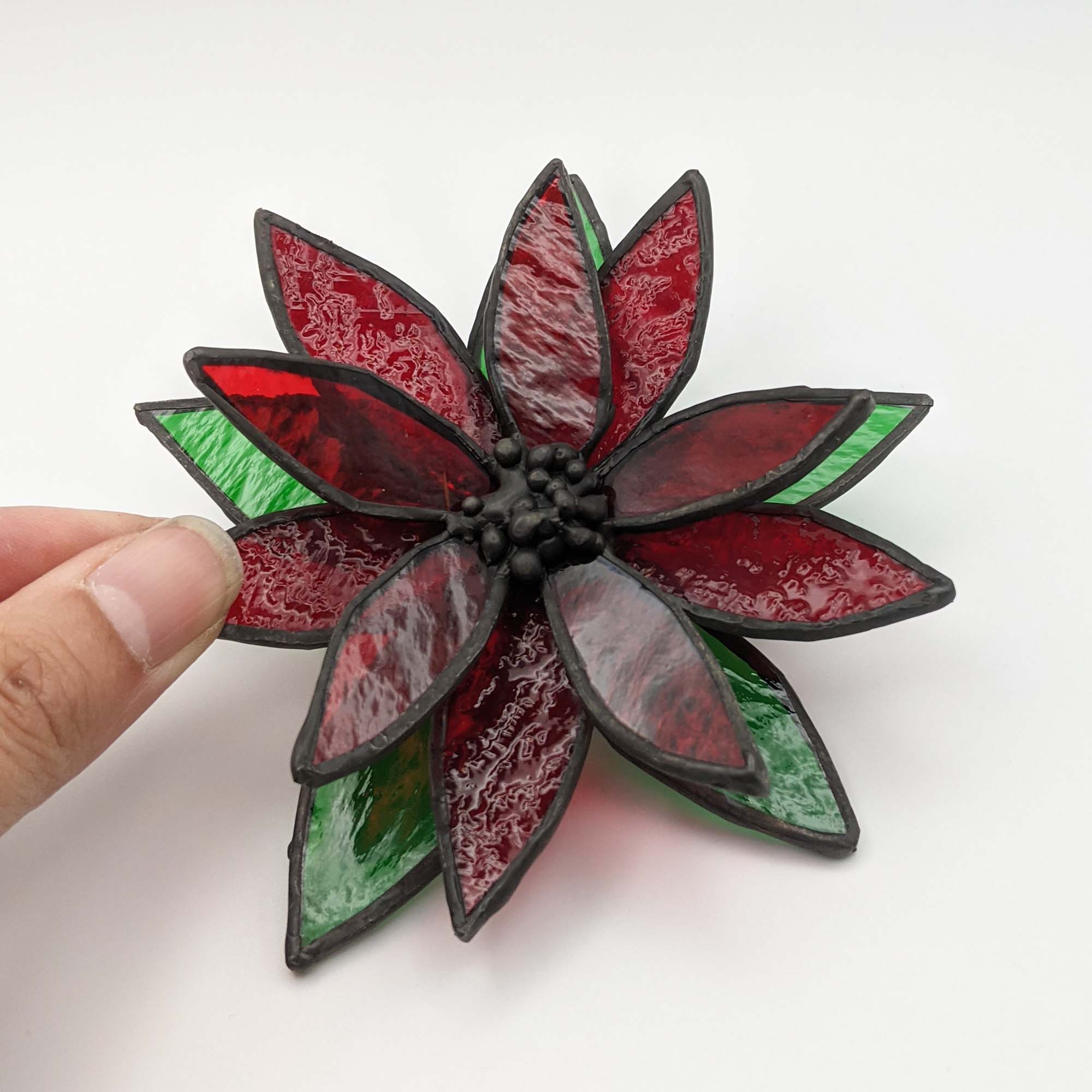 3D Poinsettia Flower stained glass pattern and TUTORIAL – Sage