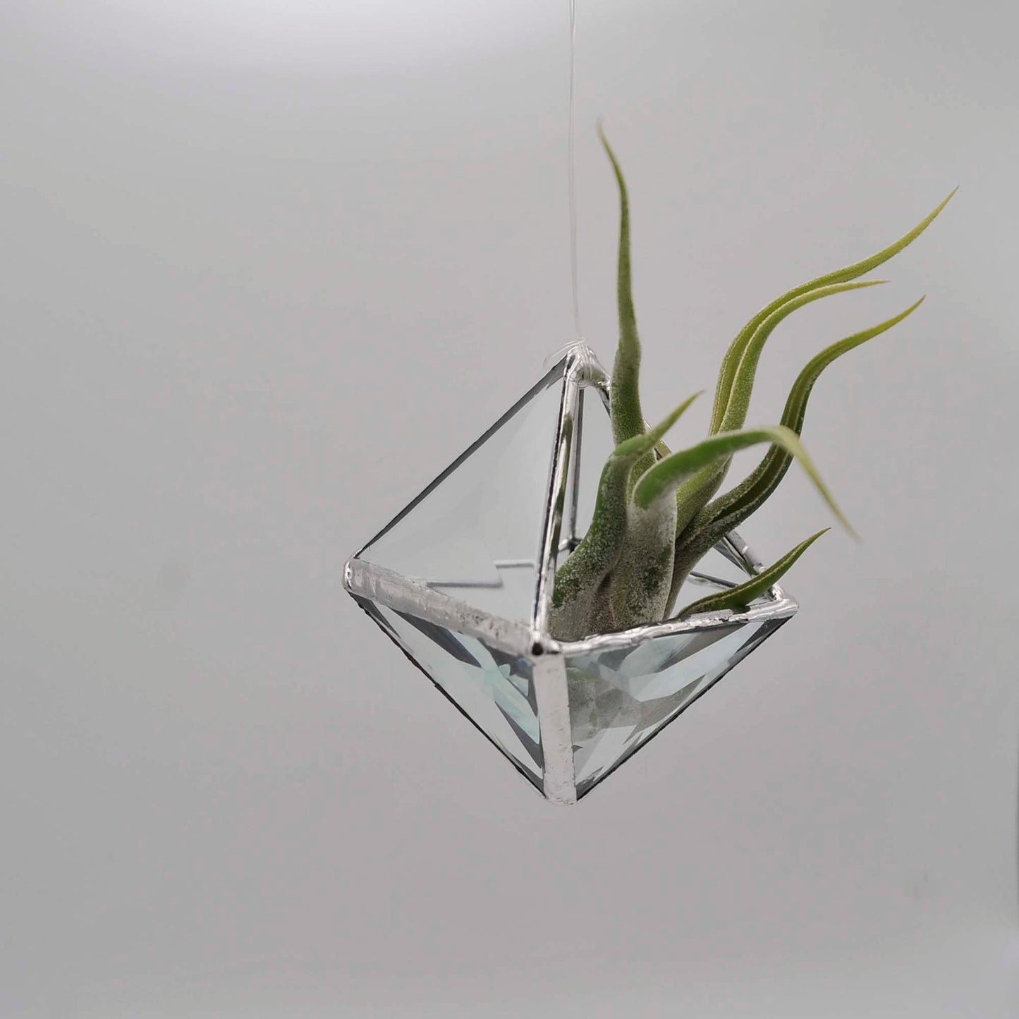 Geometric Pyramid Bevel Hanging Terrarium