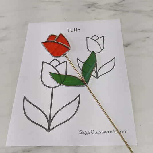Tulip Flower Stained Glass PATTERN